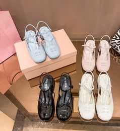 Designer Sandals Women Ballet Flats Slingbacks Slipper Black Slides Pink Sliders Blue Slide White Party Letter Low Heel Sandal 35-40