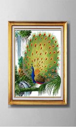The Peacock Spreads Its Tail animal painting counted printed on canvas DMC 14CT 11CT Cross Stitch Handmade Needlework Set Embro9239909