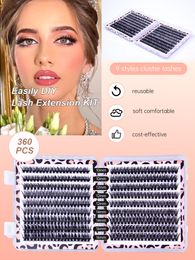 Lash Clusters DIY Individual Lashes Natural Look Wispy Eyelash Extension 8-16MM Curl Cluster Lashes Fluffy Lash