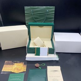Best Quality Dark Green Watch Box Gift Case For Rolex Box Watches Booklet Card Tags And Papers In English Swiss Watches Boxes Top Quali 256T