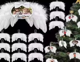 Sublimation Christmas Angel Wing Christmas Tree Decoration Heat Transfer DIY Ornament3493511