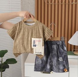 Clothing Sets Toddler Outfits For Baby Boys Clothes Summer Print Cotton Short Sleeve T-shirts And Shorts Two Piece Tracksuits Children Suits