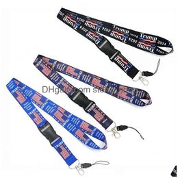 Party Favor 2024 Trump Lanyards Keychain Usa Flag Id Badge Holder Key Ring Straps For Cell Phone Drop Delivery Home Garden Festive S Dhbjd