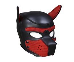 2020 Party Masks Pup Puppy Play Dog Hood Mask Padded Latex Rubber Role Play Cosplay Full HeadEars Halloween Mask Sex Toy For Coup7277989