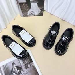 Boys Leather Shoes for School Party Wedding Kids Black Loafers Slip-on Children Flats Fashion Gold buckle Children leather shoes