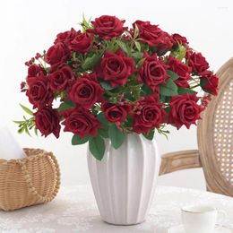 Decorative Flowers Realistic Artificial Long-lasting Roses With Great Fidelity Po Props Table Centrepieces For Weddings