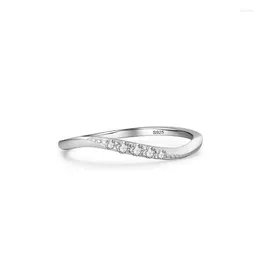 Cluster Rings European And American High-end 925 Sterling Silver Minimalist Instagram Style Micro Inlaid Diamond Ring