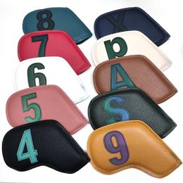 10pcsset Golf Iron Headcover 3-9PSA Club Head Cover Embroidery Number Case Sport Golf Training Equipment Accessories 240516