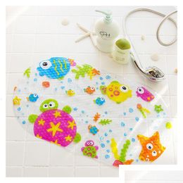 Bath Mats Cute 20/Color Anti-Slip Pvc Bathtub Fish Animal With Sucker Kids Bathroom Carpet Shower Mat Soft Mas Pad Drop Delivery Dh39Q