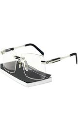 Luxury Design 0 34 9 Business Men Rimlesses Glasses Frame 5716140 Lightweight for Prescription Myopia Reader Eyewear fullset ca6266161