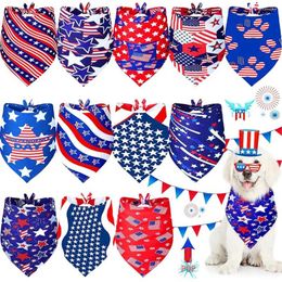 Dog Apparel 50pcs Bandanas Forth Of July Pet Accessories Small Cat Bandana Scarf Dogs Supplies American Independence Day