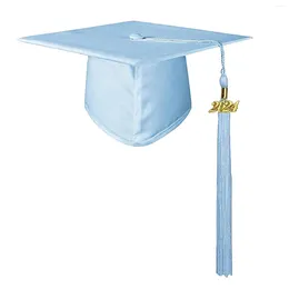 Clothing Sets High-quality Graduation Hat Solid Colour Adult With Tassel For High School Bachelor Cosplay Prop Graduates