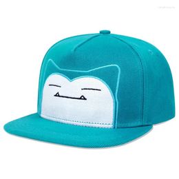 Ball Caps Fashion Cartoon Cute Blue Baseball Cap Cotton Snapback Hat Adults Outdoor Travel Adjustable Sun Hats Hip Hop Sports Leisure