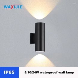 Wall Lamp 6/10/24W Mounted For Courtyard Outdoor Column Fence Garden LED Waterproof Exterior Up Down Spotlight Wholesale