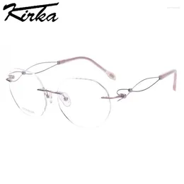Sunglasses Frames Kirka Titanium Glasses Handmade Eyeglasses Woman Rimless Female Myopia/Reading Optical Spectacles
