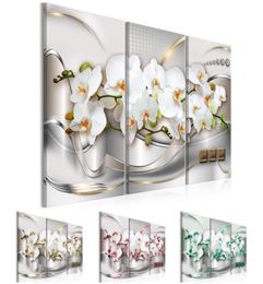 3 Piece Print Abstract Painting Canvas Wall Art Modern Orchid Flower Decoration Picture Beautiful Unframed Choose Colour And Size7301324