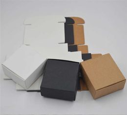 100pcs Black kraft paper craft box small white soap cardboard paper packingpackage box brown candy gift jewelry packaging box 2104990228