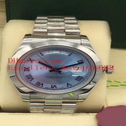 Hot Sell Fashion Watches 41mm 218206 Stainless Steel Day Date President Ice Blue Concentric Roman Dial Asian 2813 Automatic Men's 300E