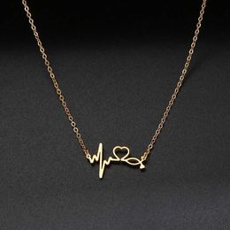 Pendant Necklaces Stethoscope Best Heart Necklace Womens Heart shaped Stainless Steel Necklace and Pendant Medical Nurse Doctor Lover Gift J240516