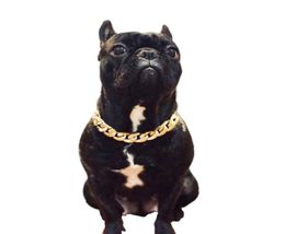 Pet Dog Necklace Collars Thick Gold Chain Plated Plastic Identified Safety Collar Puppy Dogs Supplies dog accessories7145856