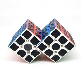 Magic Cubes Double 3x3 Connected Carbon Fibre Magic Cube Speed Cube Puzzle Toy For Kids Boys Gift Magic Toys Brain Teasers Y240518