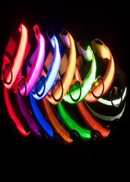 LED Dog Collar USB Rechargeable Night Safety Flashing Glow Pet Dog Cat Collar With Usb Cable Charging Dogs Accessory SHU264754243