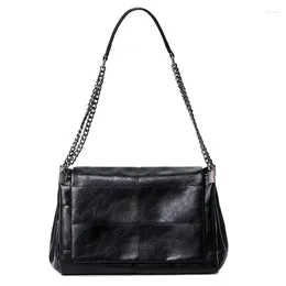 Shoulder Bags 2024Spring Women's Chain Satchel Ladies All-match Soft Leather Handbag Messenger Female Sac Brand