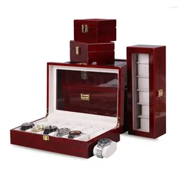 Watch Boxes 6/10/12 Slots Luxury Wooden Case With Removable Pillow Metal Clasp Display Box Organiser For Men