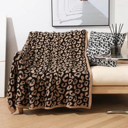 Blankets Knitted Leopard Covered Blanket Sofa S Winter Warm Duvet Cover Bed Set Quilt Bedspread