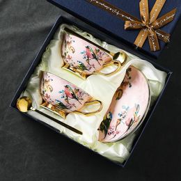 European coffee cup set bone China cups and saucers household ceramics British luxury afternoon tea teacups high value 240510