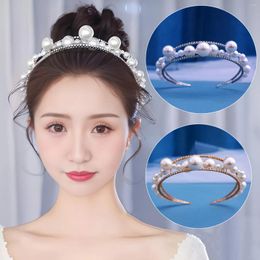 Headpieces Wedding Crown Pearl Tiaras And Crowns For Women Accessories Rhinestone Bridal Hair Jewelry Party Bride Headpiece Gift