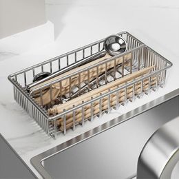Kitchen Storage Stainless Steel Chopsticks Holder Cutlery Drying Rack Drainer Basket Drawer Organiser Dishwasher Gadgets