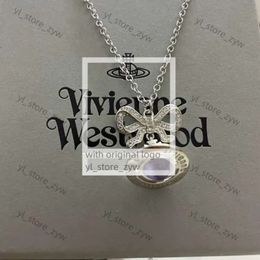 viviane westwood necklace designer viviane Jewellery pendant necklace Dowager Bow Purple Saturn Necklace Womens Luxury Planet Pendant Sweater Neckchain