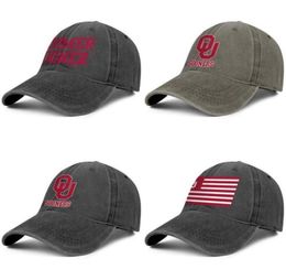 Oklahoma Sooners Flag Football Red Unisex denim baseball cap custom design your own personalized stylish hats logo football old Pr8582428