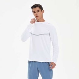 Lu Shirt Men Summer Tee Tops men's outdoor sports and casual round neck long sleeve top running workout training quick-drying breathable T-shirt