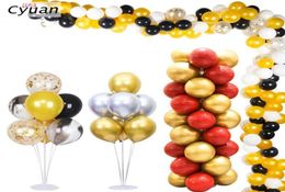 Party Decoration Cyuan 7 Tubes Balloons Holder Column Stand Clear Plastic Balloon Birthday Decorations Kids Wedding Garlands7708964