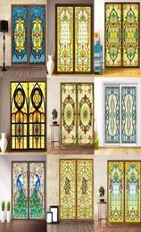 Window Stickers Custom Size No Glue Electrostatic Drop Church Stained Glass Windows And Doors Wardrobe Furniture 40x60cm3416182