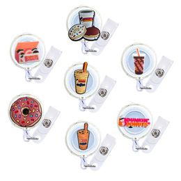 Other Home Decor Donuts Cartoon Badge Reel Retractable Nurse Id Card Medical Reels With Alligator Clip Nursing Name Tag Funny Cute Nur Ottxf