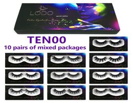 3D False Eyelashes Natural Long Thick Big Lashes MultiStyle with Packaging Boxes 10 Pairs of Mixed Styles LODO8238520