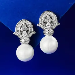 Stud Earrings Mencheese S925 Sterling Silver 2024 Artificially Synthesized 11mm Pearl Ear Studs Fashionable Medieval Style