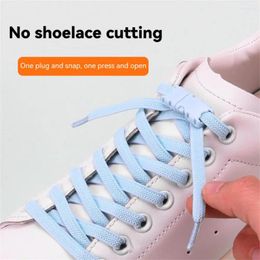 Shoe Parts 1PCS Lazy Laces Design Sports Shoes Accessories No Tie Sneakers Press Lock Shoelaces Flat Colourful