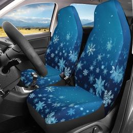 Car Seat Covers Christmas Winter Snowflakes Front 2 Pcs Universal Auto Seats Only Four Seasons One Size