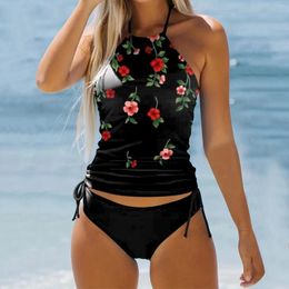 Women's Swimwear Tankini 2 Piece Backless Adjustable Print Multi Colour Padded Strap Bathing Suits Sexy Vacation Beach Wear