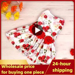 Dog Apparel No. Red Dress Wear Resistance Cute Pet Clothes Valentine's Gift Creativity Easy To Clean Storage