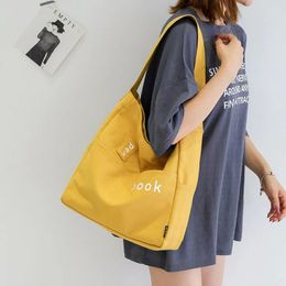 Bag 2024 Women Korean Style Large Canvas Female Art College Student Shoulder Fashion All-match Messenger Handbag
