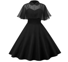 Pleated Retro Dress Vintage 50s 60s Summer Women Hepburn Dress 2pcs Set Aline Floral 4 Colours Choices F2963 Formal Dress7709256