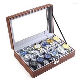 Watch Boxes 12Slots Luxury Pu Leather Organizer Box Display Holder Cases Multifunctional And Effective Storage For Men Women