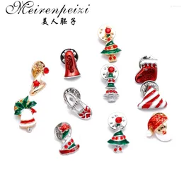 Brooches Creative Christmas Gifts Santa Claus Trees Socks Hat Sock Rhinestone For Women Gift