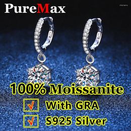 Stud Earrings Women's Moissanite Hoop Original 925 Sterling Silver D Colour Diamond For Women Jewellery Trendy