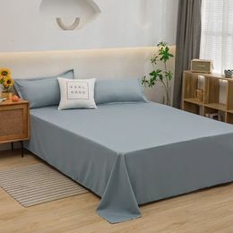 Three-piece Set Single Item Simple Student Dormitory Single Solid Colour Washed Cotton Bed Sheets Two Pillowcases and A Sheet 240517